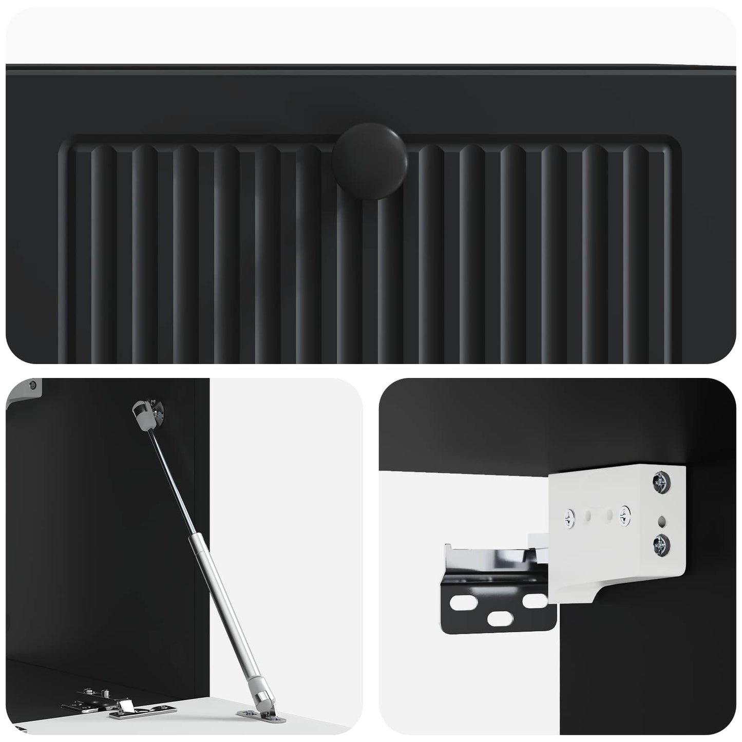 Nástěnná Tv Skříň Černá 59,5 X 31 X 30 Cm Kompozitní Dřevo