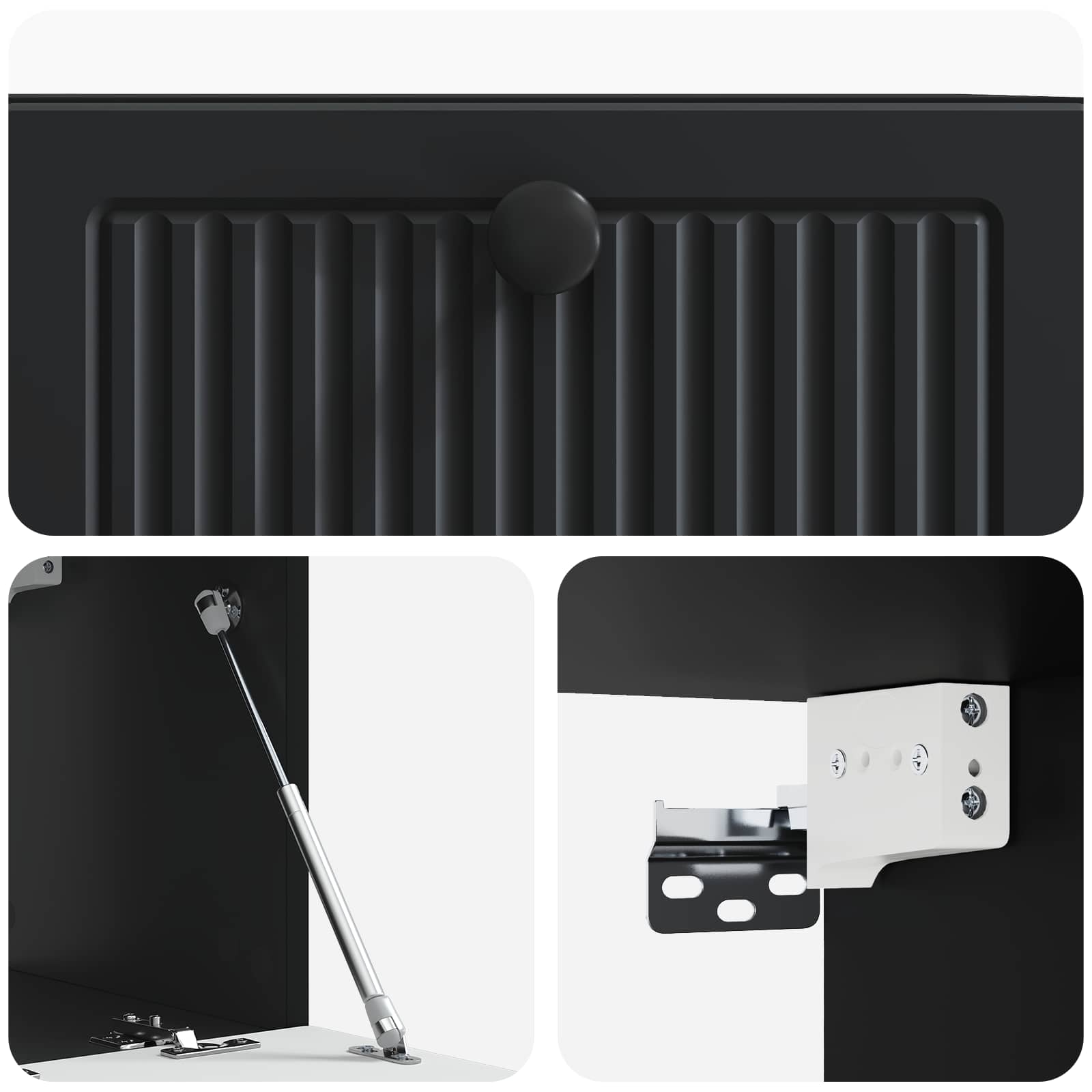 Nástěnná Tv Skříň Černá 59,5 X 31 X 30 Cm Kompozitní Dřevo