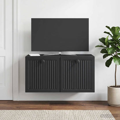 Nástěnná Tv Skříň Černá 59,5 X 31 X 30 Cm Kompozitní Dřevo
