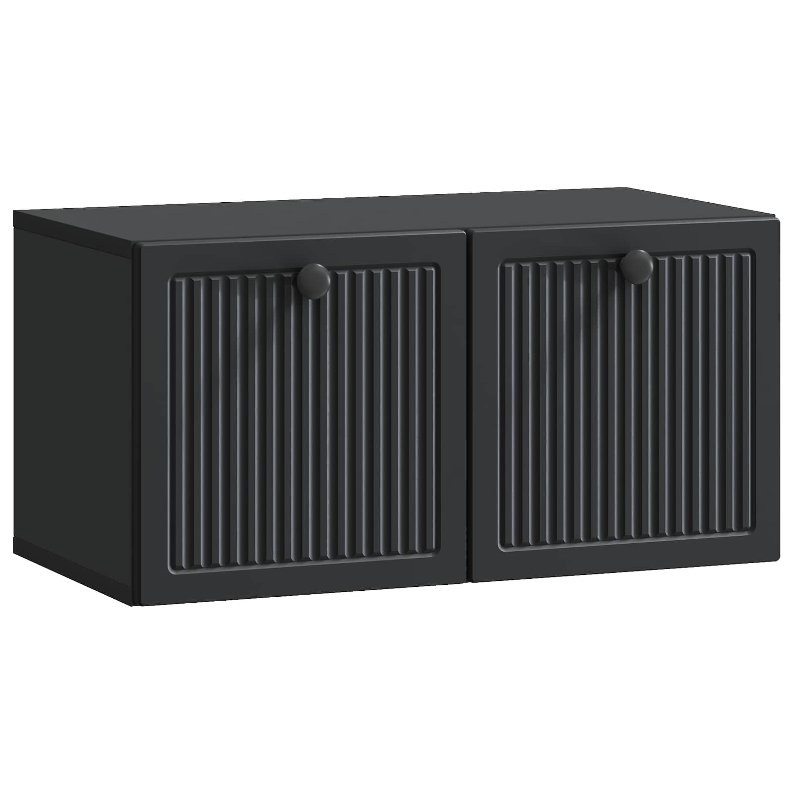 Nástěnná Tv Skříň Černá 59,5 X 31 X 30 Cm Kompozitní Dřevo
