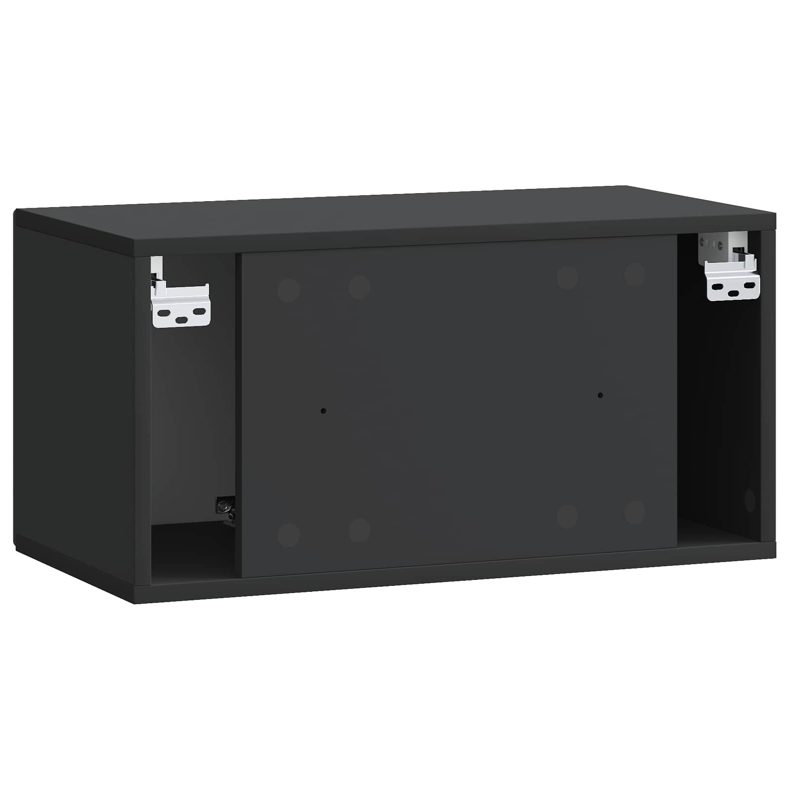 Nástěnná Tv Skříň Černá 59,5 X 31 X 30 Cm Kompozitní Dřevo