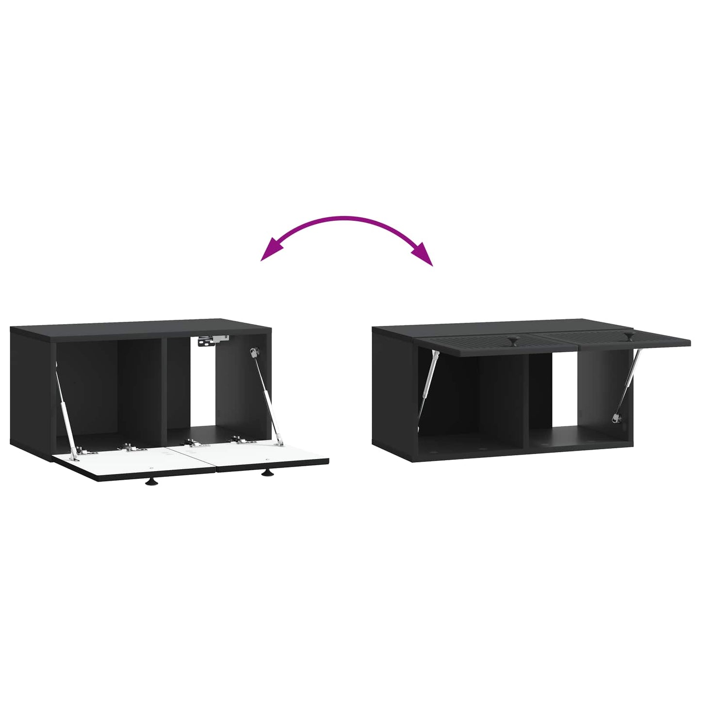 Nástěnná Tv Skříň Černá 59,5 X 31 X 30 Cm Kompozitní Dřevo