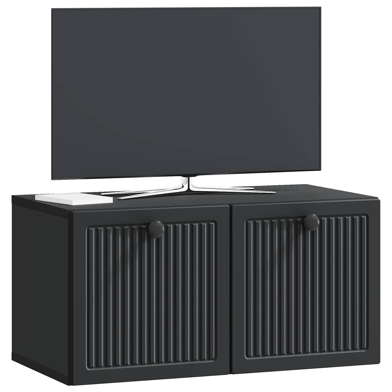 Nástěnná Tv Skříň Černá 59,5 X 31 X 30 Cm Kompozitní Dřevo