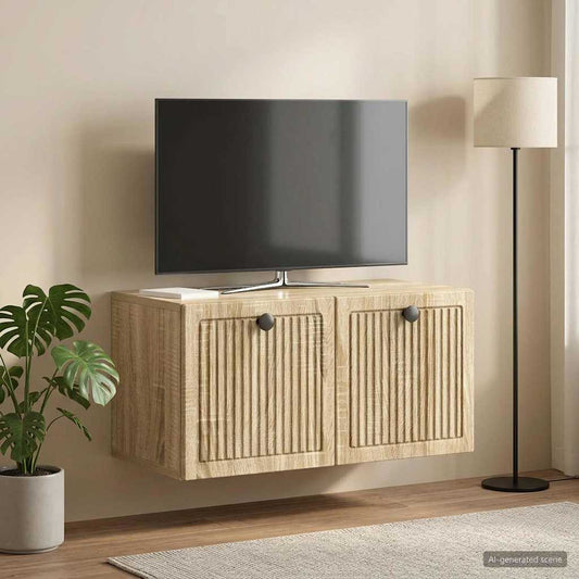 Nástěnná Tv Skříň Dub Sonoma 59,5 X 31 X 30 Cm Kompozitní Dřevo