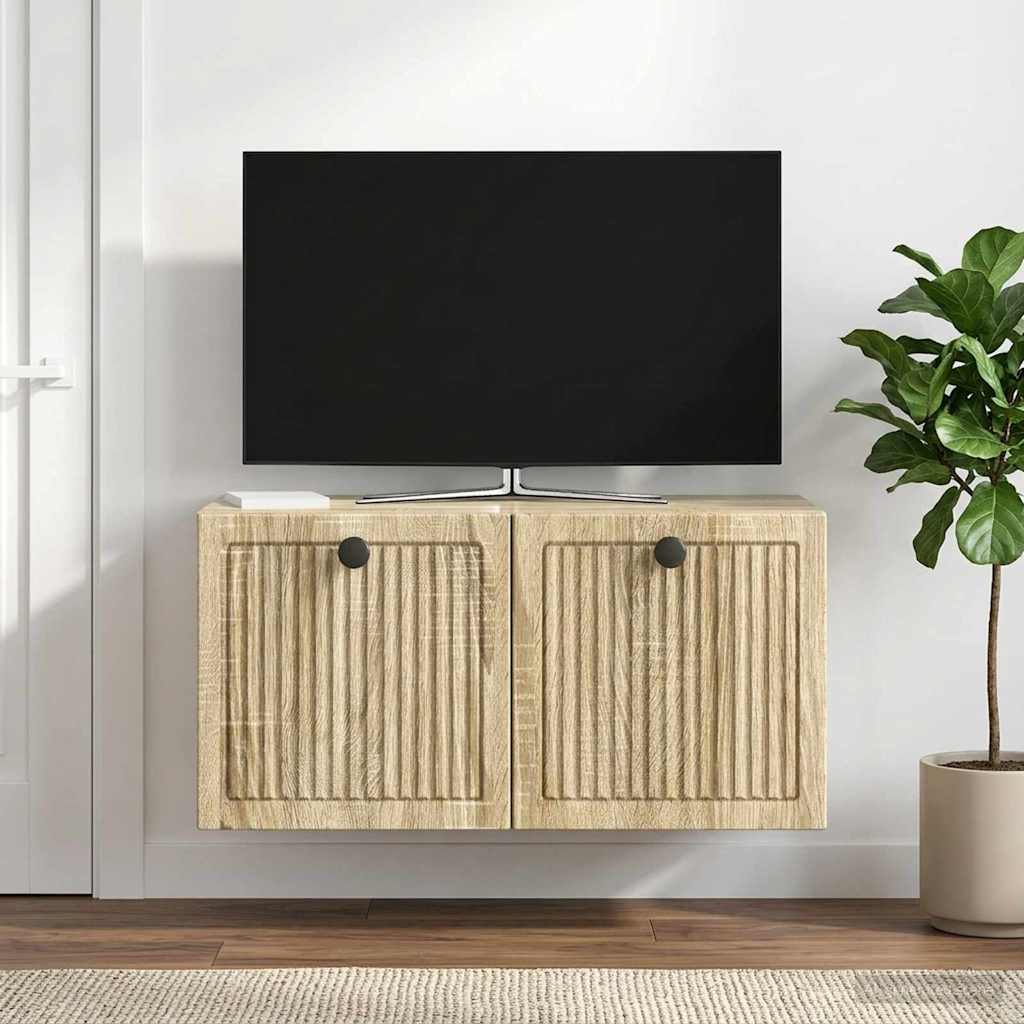 Nástěnná Tv Skříň Dub Sonoma 59,5 X 31 X 30 Cm Kompozitní Dřevo