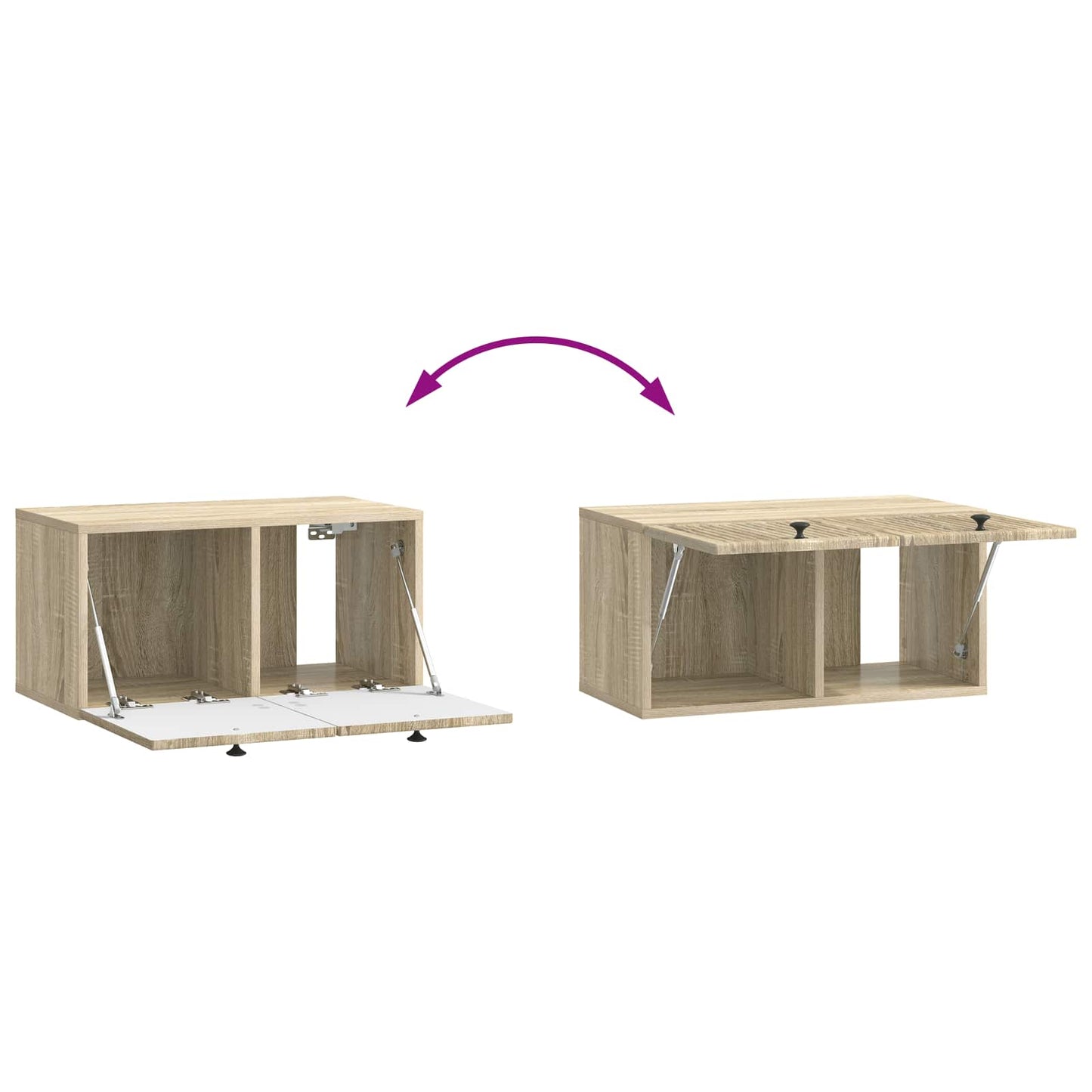 Nástěnná Tv Skříň Dub Sonoma 59,5 X 31 X 30 Cm Kompozitní Dřevo