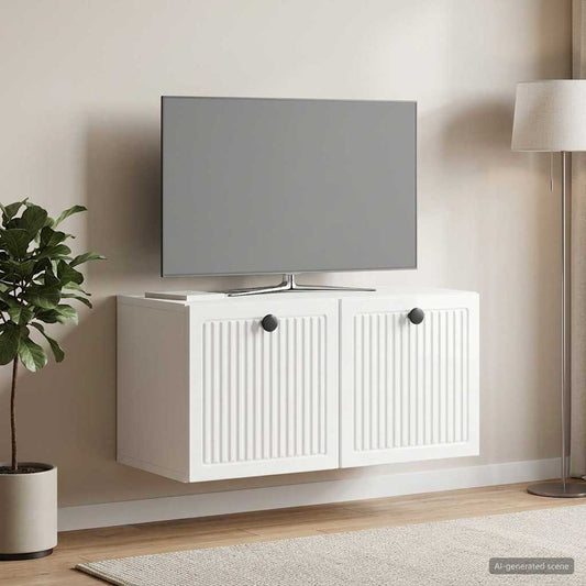 Nástěnná Tv Skříň Bílá S Vysokým Leskem 59,5 X 31 X 30 Cm