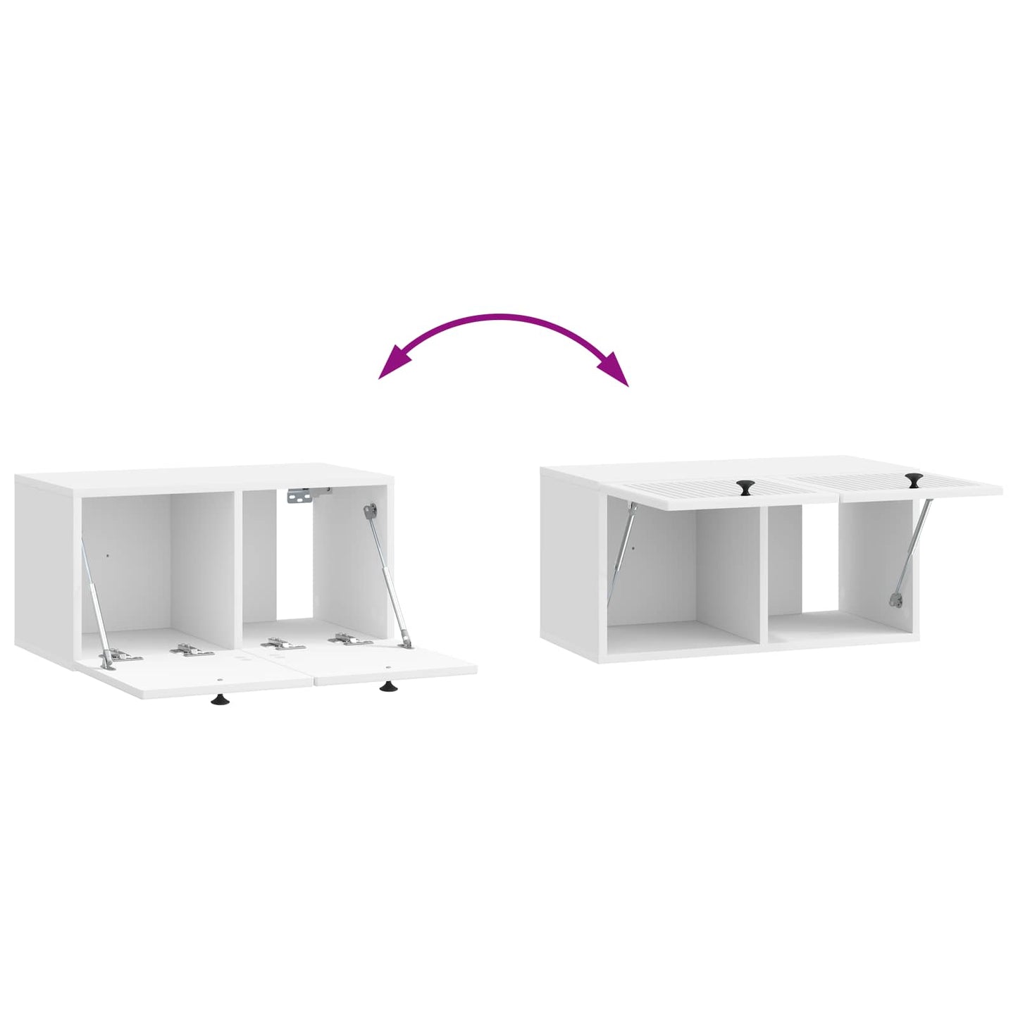 Nástěnná Tv Skříň Bílá S Vysokým Leskem 59,5 X 31 X 30 Cm