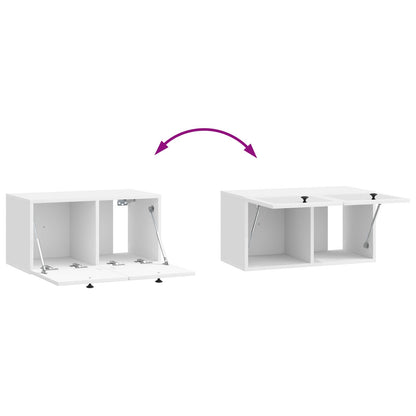 Nástěnná Tv Skříň Bílá S Vysokým Leskem 59,5 X 31 X 30 Cm
