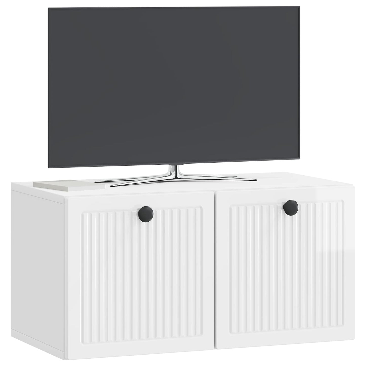 Nástěnná Tv Skříň Bílá S Vysokým Leskem 59,5 X 31 X 30 Cm