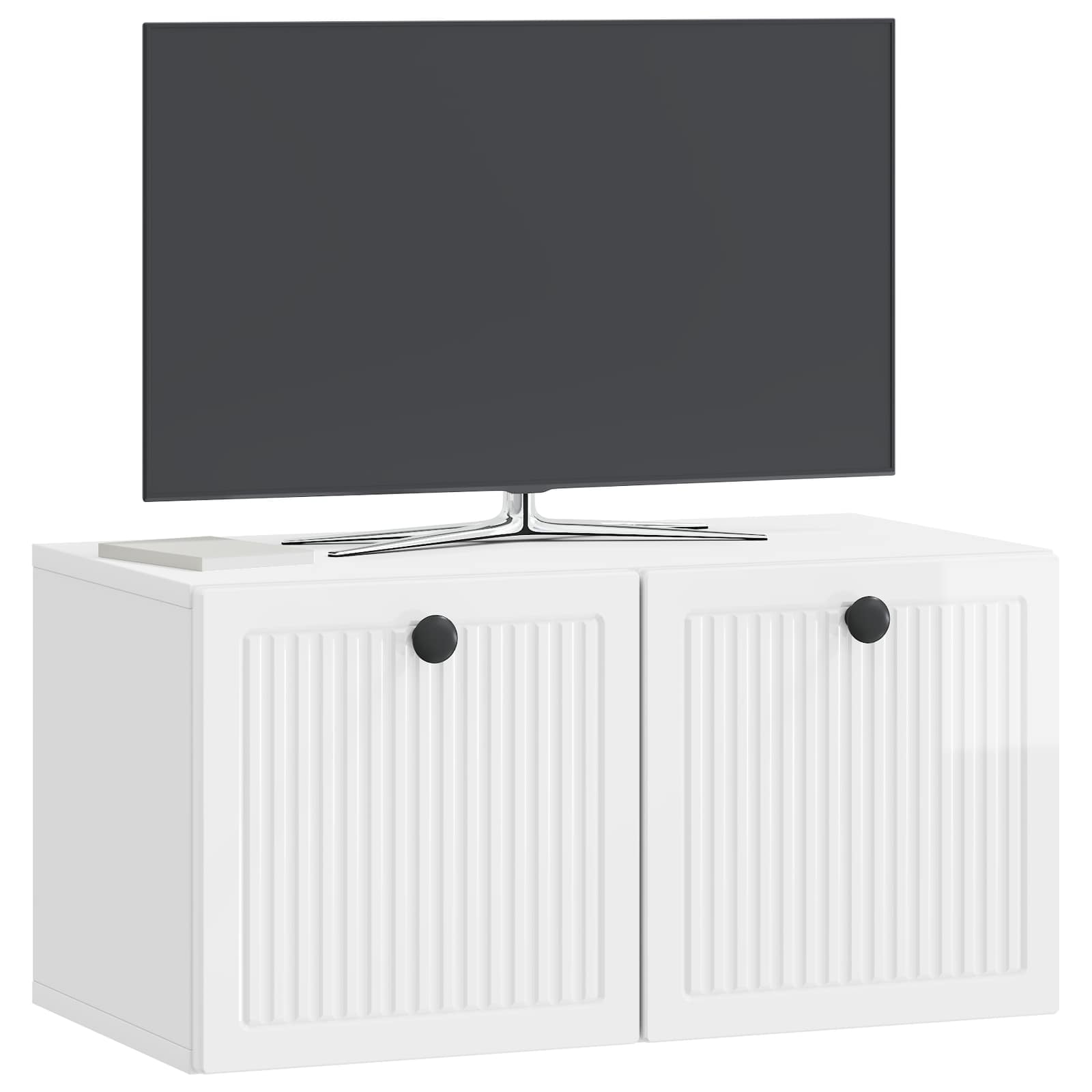 Nástěnná Tv Skříň Bílá S Vysokým Leskem 59,5 X 31 X 30 Cm