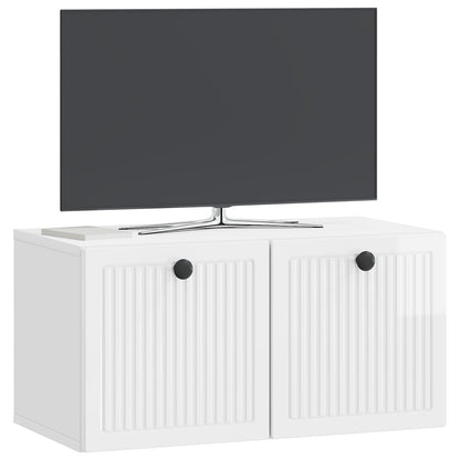 Nástěnná Tv Skříň Bílá S Vysokým Leskem 59,5 X 31 X 30 Cm