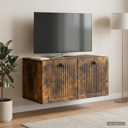 Nástěnná Tv Skříň Nástěnný Kouřový Dub 59,5 X 31 X 30 Cm