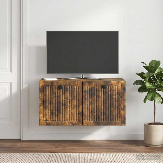 Nástěnná Tv Skříň Nástěnný Kouřový Dub 59,5 X 31 X 30 Cm