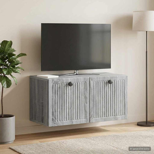 Nástěnná Tv Skříň Nástěnný Šedá Sonoma 59,5 X 31 X 30 Cm