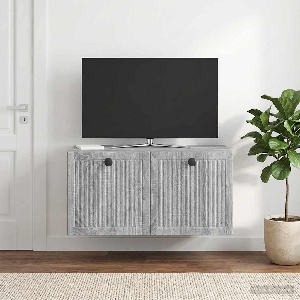 Nástěnná Tv Skříň Nástěnný Šedá Sonoma 59,5 X 31 X 30 Cm