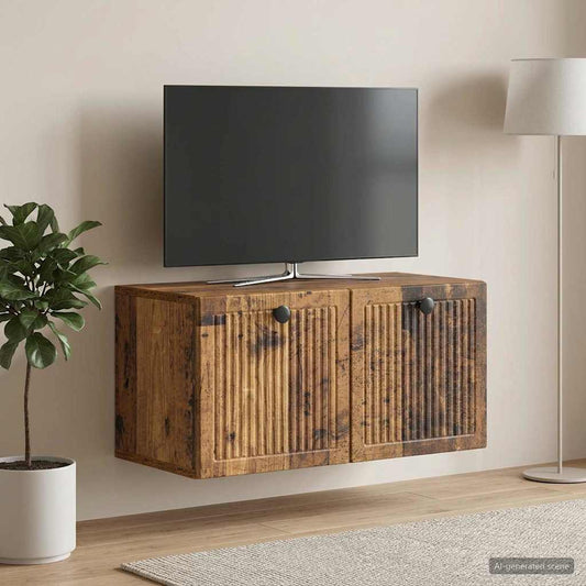 Nástěnná Tv Skříň Nástěnný Staré Dřevo 59,5 X 31 X 30 Cm