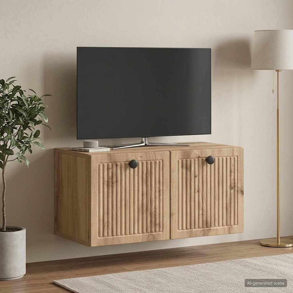 Nástěnná Tv Skříň 59,5 X 31 X 30 Cm Dub Artisan