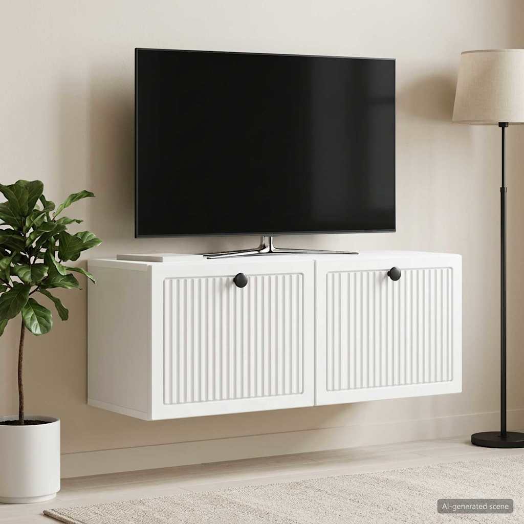 Nástěnná Tv Skříň Bílá 78,5 X 31 X 30 Cm Kompozitní Dřevo
