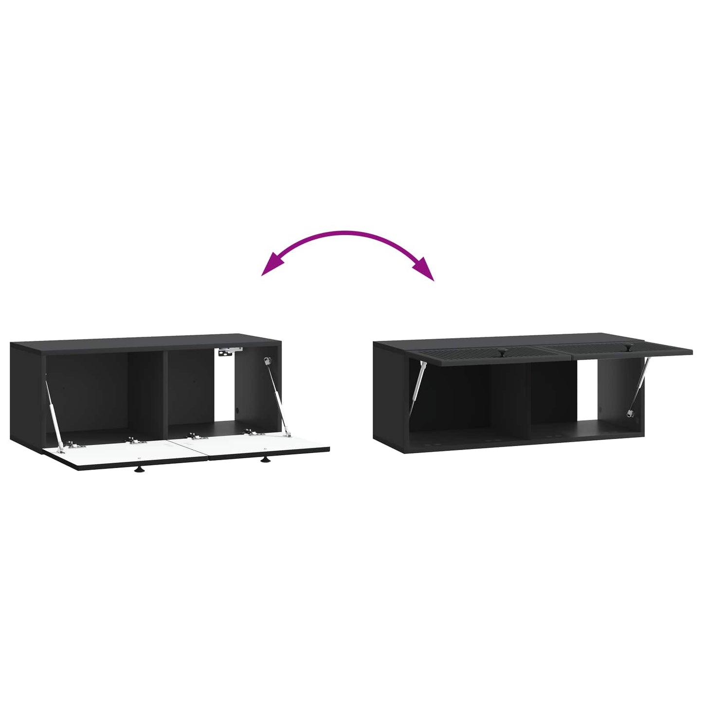 Nástěnná Tv Skříň Černá 78,5 X 31 X 30 Cm Kompozitní Dřevo