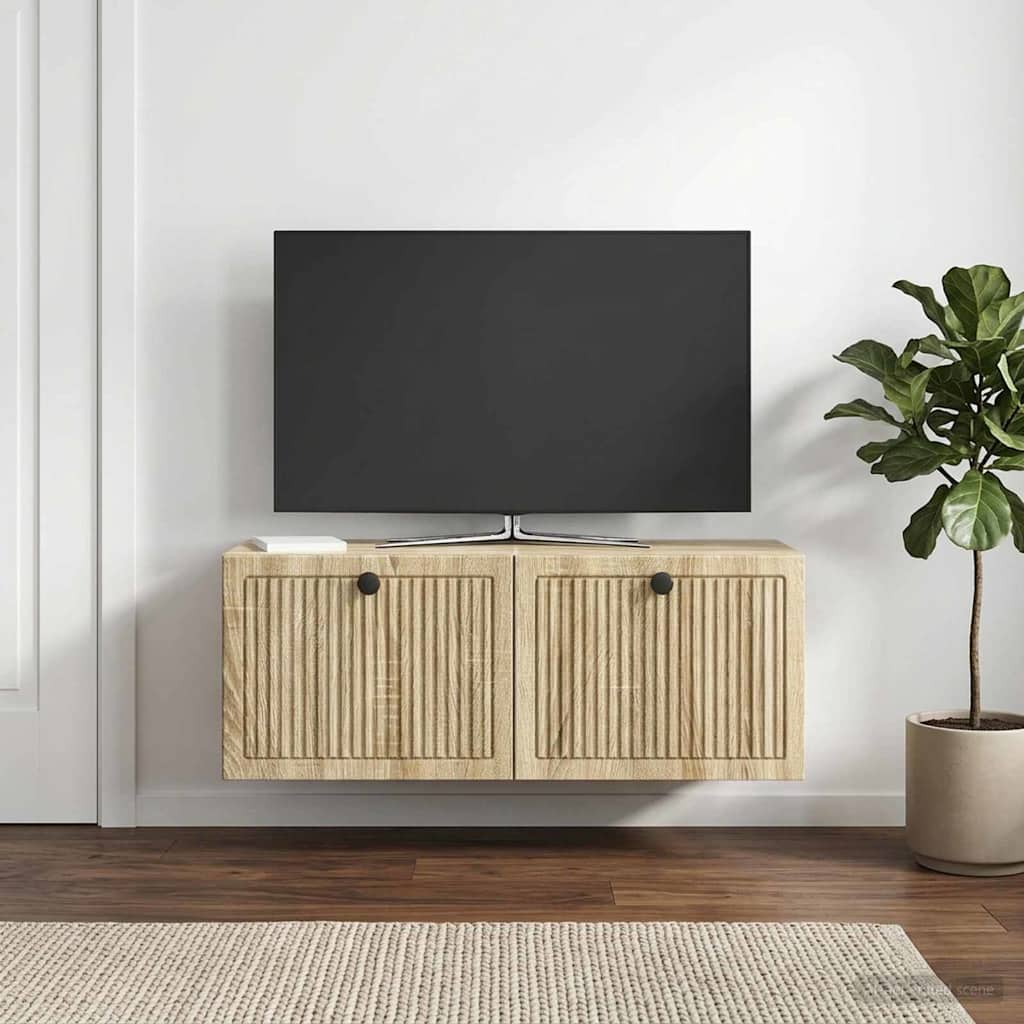 Nástěnná Tv Skříň Dub Sonoma 78,5 X 31 X 30 Cm Kompozitní Dřevo