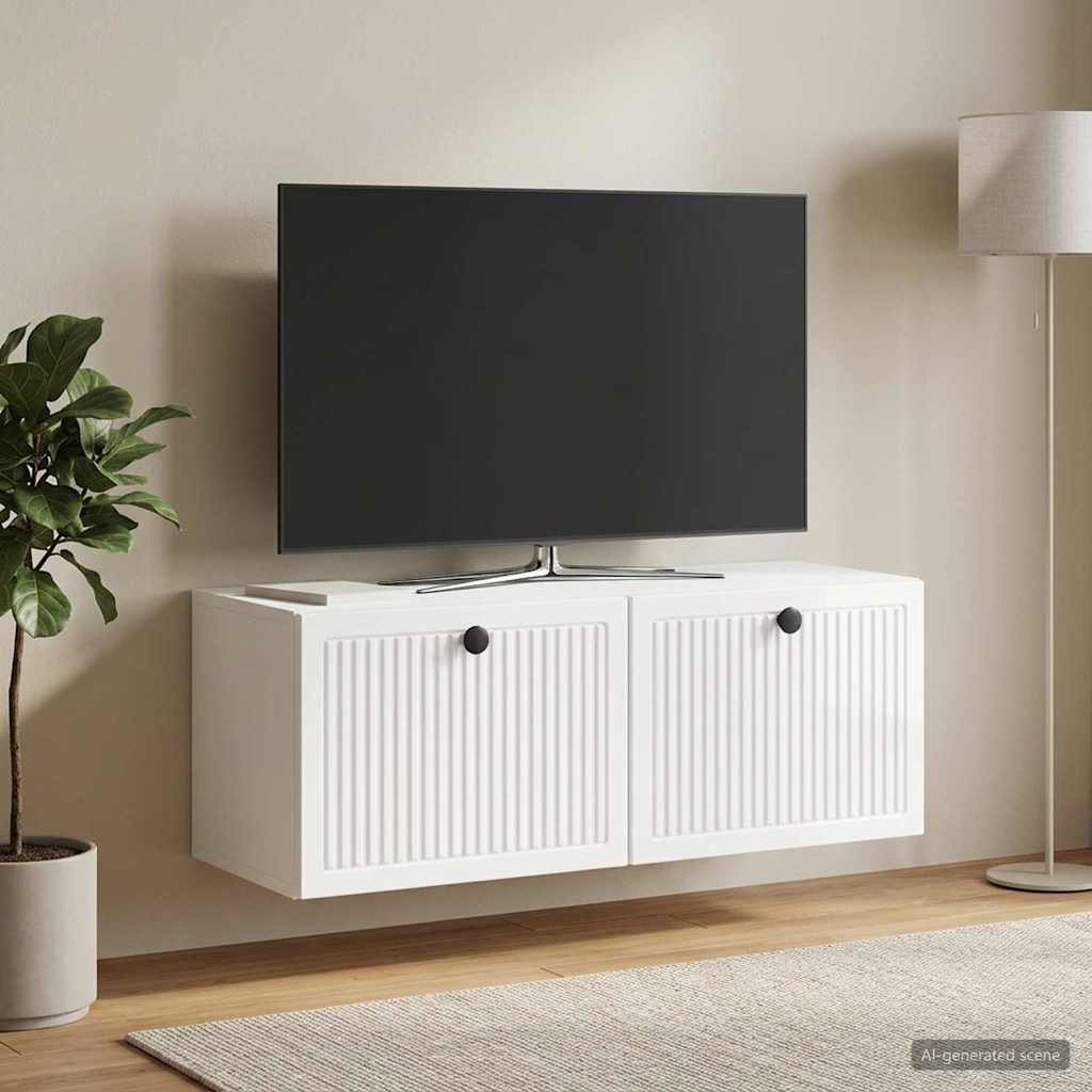 Nástěnná Tv Skříň Bílá S Vysokým Leskem 78,5 X 31 X 30 Cm