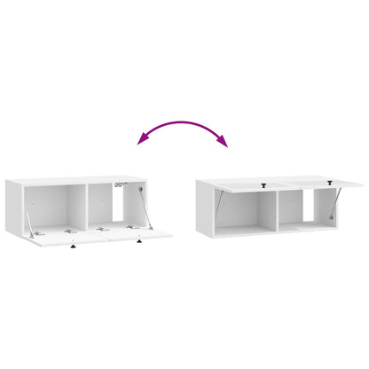 Nástěnná Tv Skříň Bílá S Vysokým Leskem 78,5 X 31 X 30 Cm