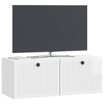 Nástěnná Tv Skříň Bílá S Vysokým Leskem 78,5 X 31 X 30 Cm
