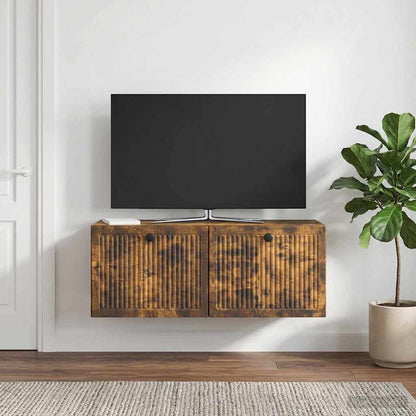 Nástěnná Tv Skříň Nástěnný Kouřový Dub 78,5 X 31 X 30 Cm