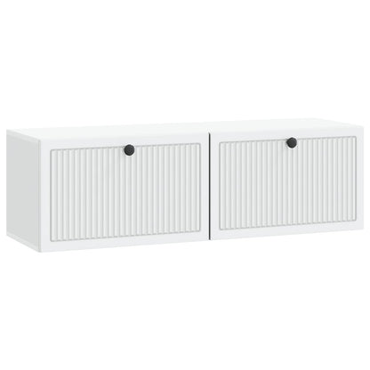 Nástěnná Tv Skříň Bílá 98 X 31 X 30 Cm Kompozitní Dřevo