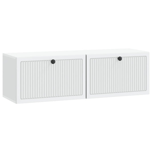 Nástěnná Tv Skříň Bílá 98 X 31 X 30 Cm Kompozitní Dřevo