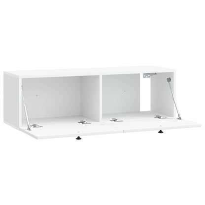 Nástěnná Tv Skříň Bílá 98 X 31 X 30 Cm Kompozitní Dřevo