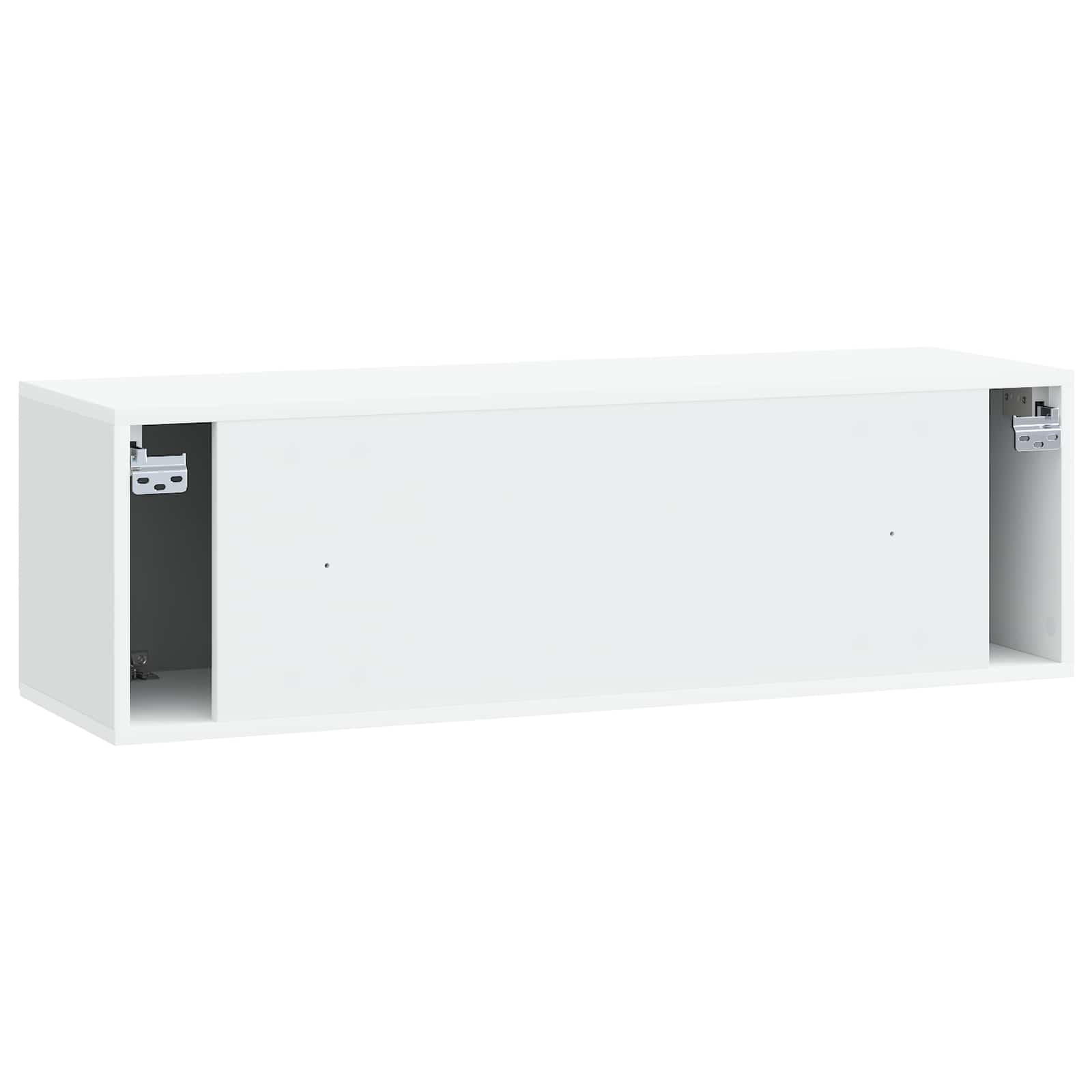Nástěnná Tv Skříň Bílá 98 X 31 X 30 Cm Kompozitní Dřevo