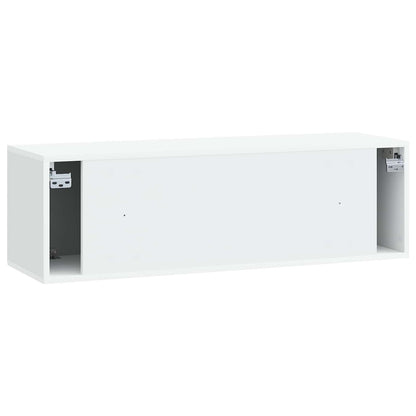 Nástěnná Tv Skříň Bílá 98 X 31 X 30 Cm Kompozitní Dřevo