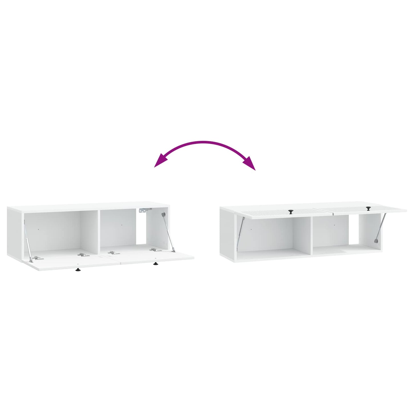 Nástěnná Tv Skříň Bílá 98 X 31 X 30 Cm Kompozitní Dřevo