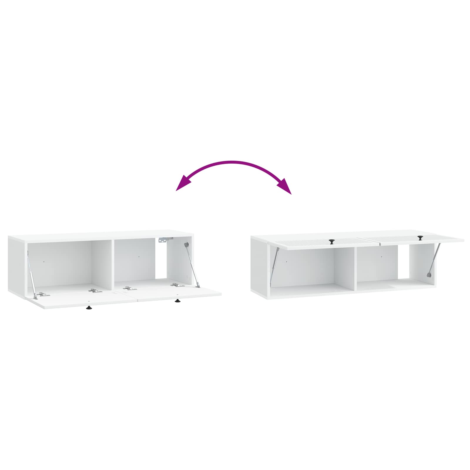 Nástěnná Tv Skříň Bílá 98 X 31 X 30 Cm Kompozitní Dřevo