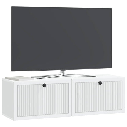 Nástěnná Tv Skříň Bílá 98 X 31 X 30 Cm Kompozitní Dřevo