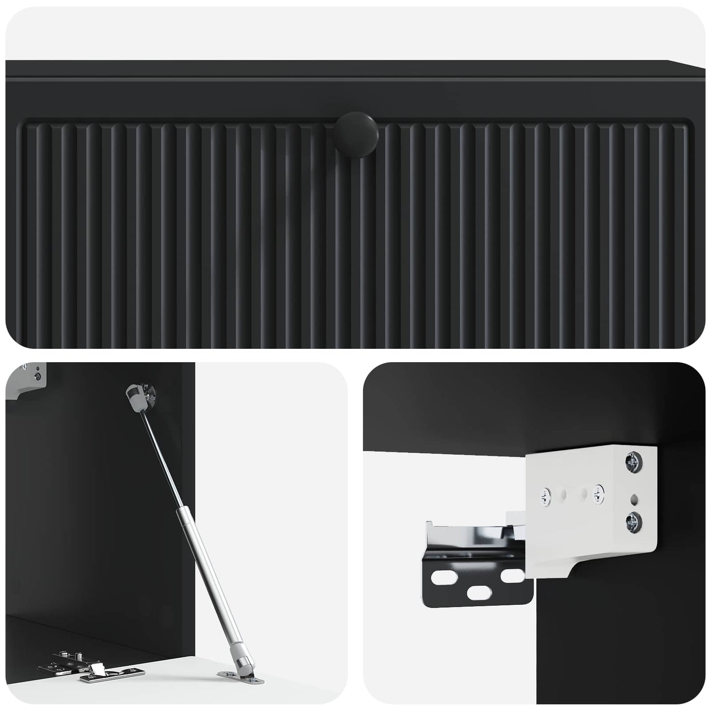 Nástěnná Tv Skříň Černá 98 X 31 X 30 Cm Kompozitní Dřevo