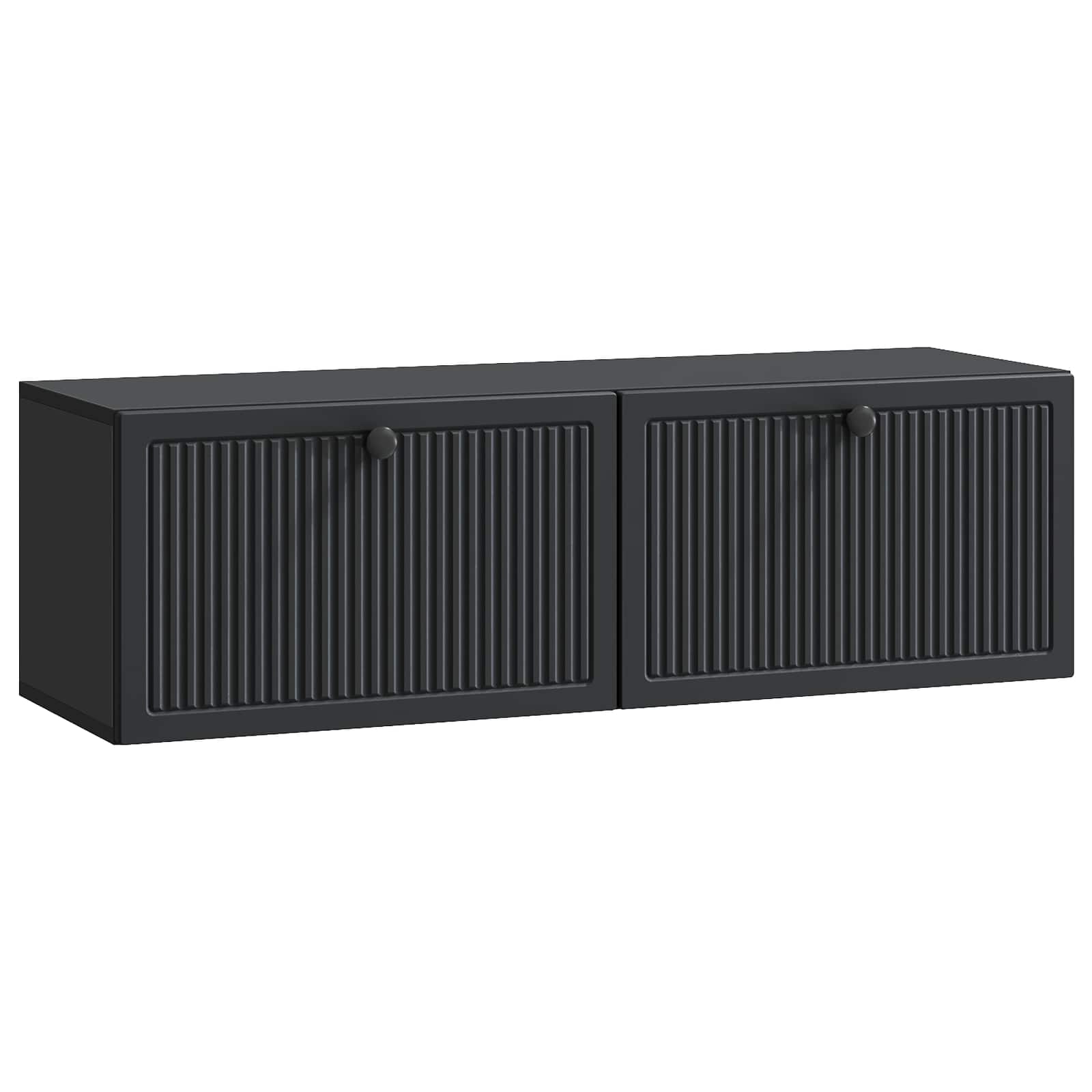 Nástěnná Tv Skříň Černá 98 X 31 X 30 Cm Kompozitní Dřevo
