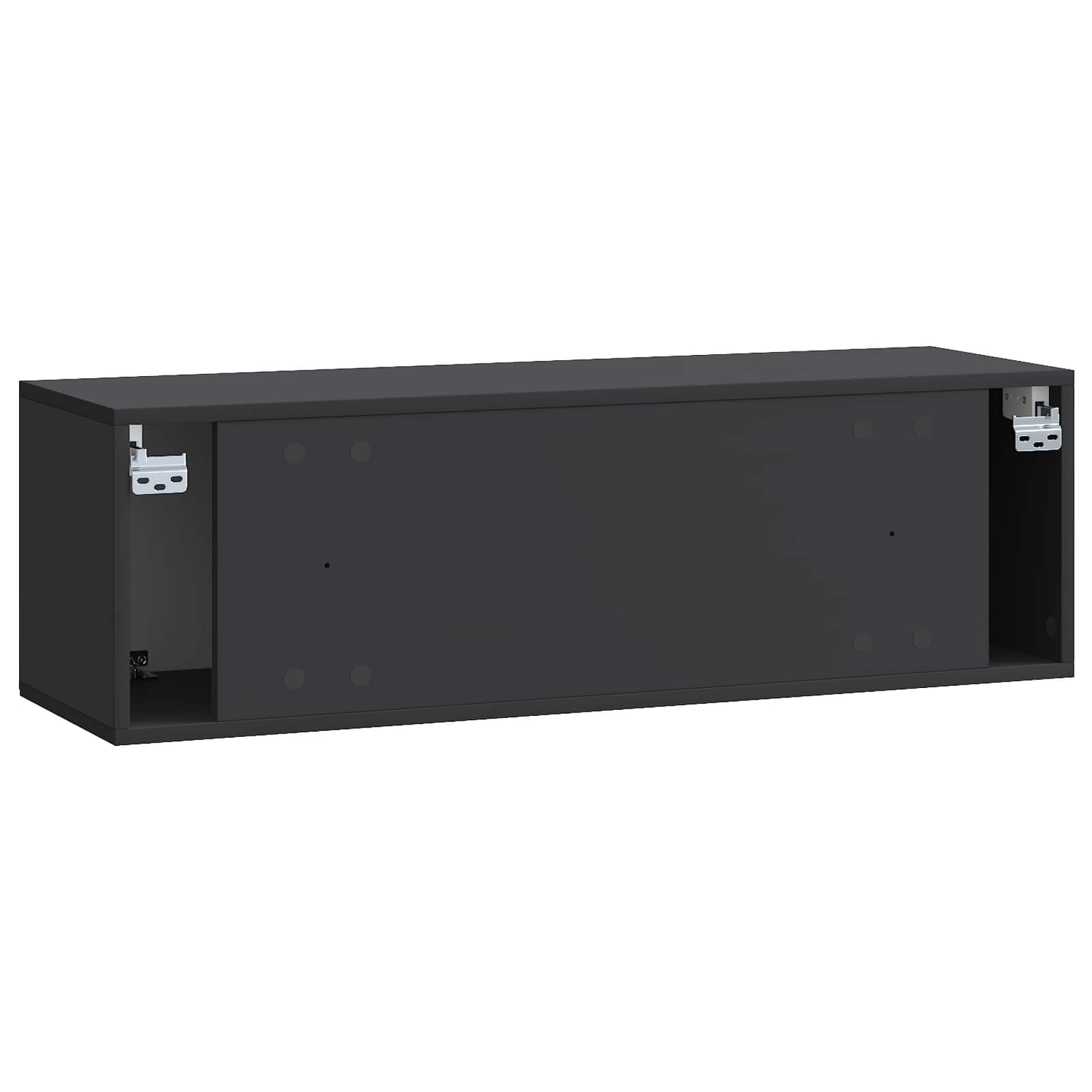 Nástěnná Tv Skříň Černá 98 X 31 X 30 Cm Kompozitní Dřevo