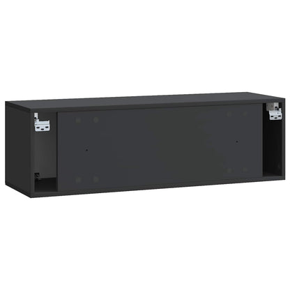 Nástěnná Tv Skříň Černá 98 X 31 X 30 Cm Kompozitní Dřevo