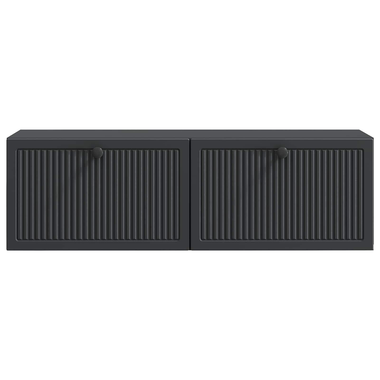Nástěnná Tv Skříň Černá 98 X 31 X 30 Cm Kompozitní Dřevo