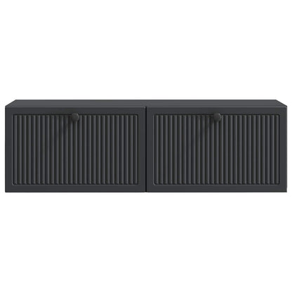 Nástěnná Tv Skříň Černá 98 X 31 X 30 Cm Kompozitní Dřevo