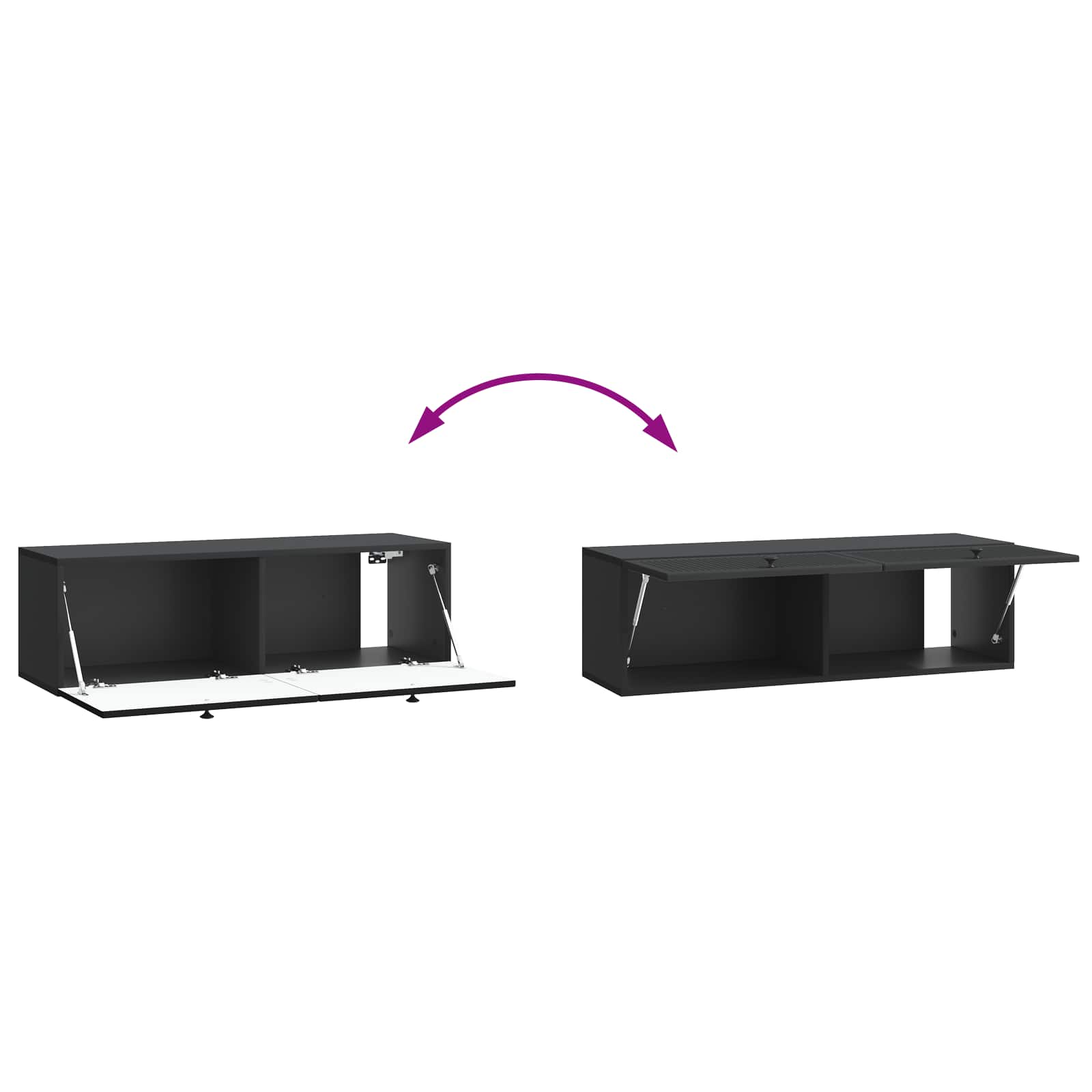 Nástěnná Tv Skříň Černá 98 X 31 X 30 Cm Kompozitní Dřevo