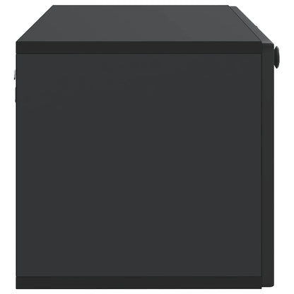 Nástěnná Tv Skříň Černá 98 X 31 X 30 Cm Kompozitní Dřevo