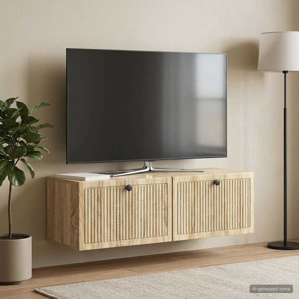 Nástěnná Tv Skříň Dub Sonoma 98 X 31 X 30 Cm Kompozitní Dřevo