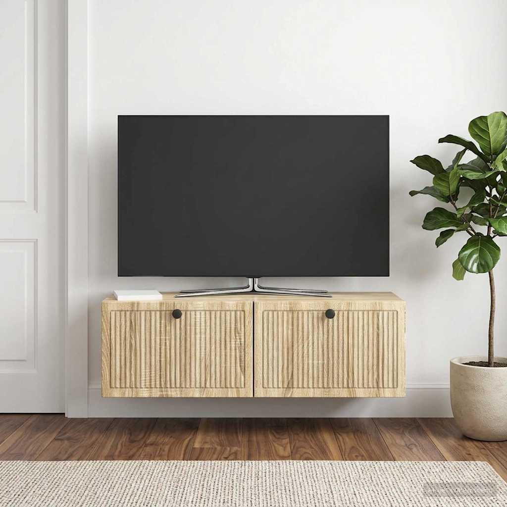 Nástěnná Tv Skříň Dub Sonoma 98 X 31 X 30 Cm Kompozitní Dřevo