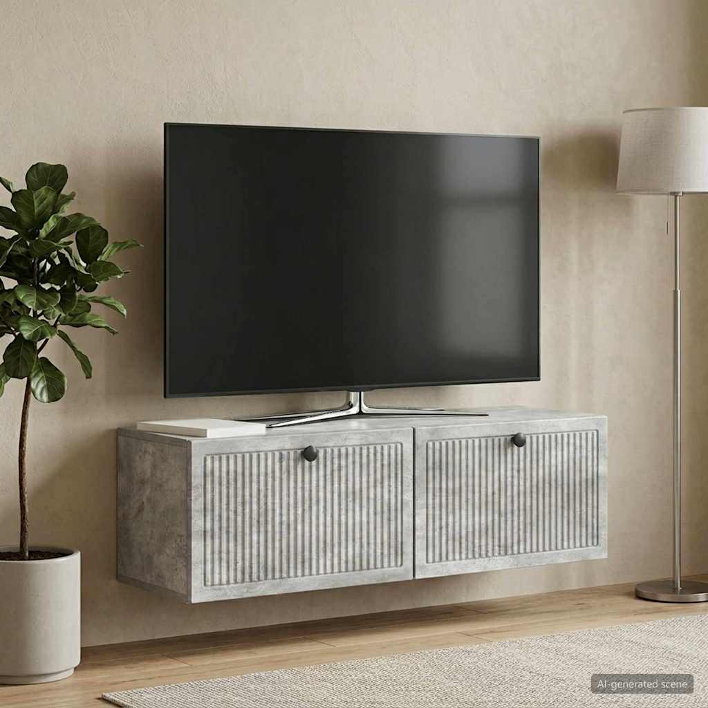 Nástěnná Tv Skříň Nástěnný Betonově Šedá 98 X 31 X 30 Cm