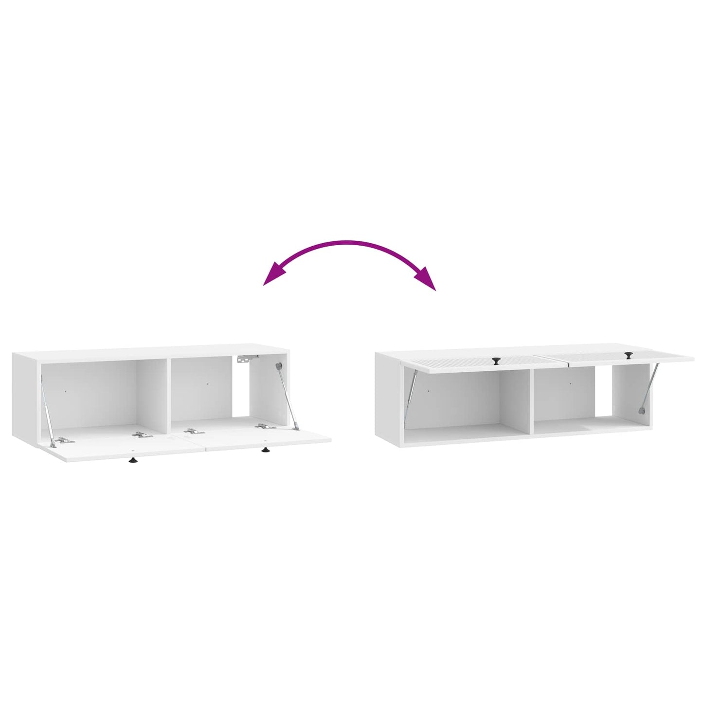 Nástěnná Tv Skříň Bílá S Vysokým Leskem 98 X 31 X 30 Cm