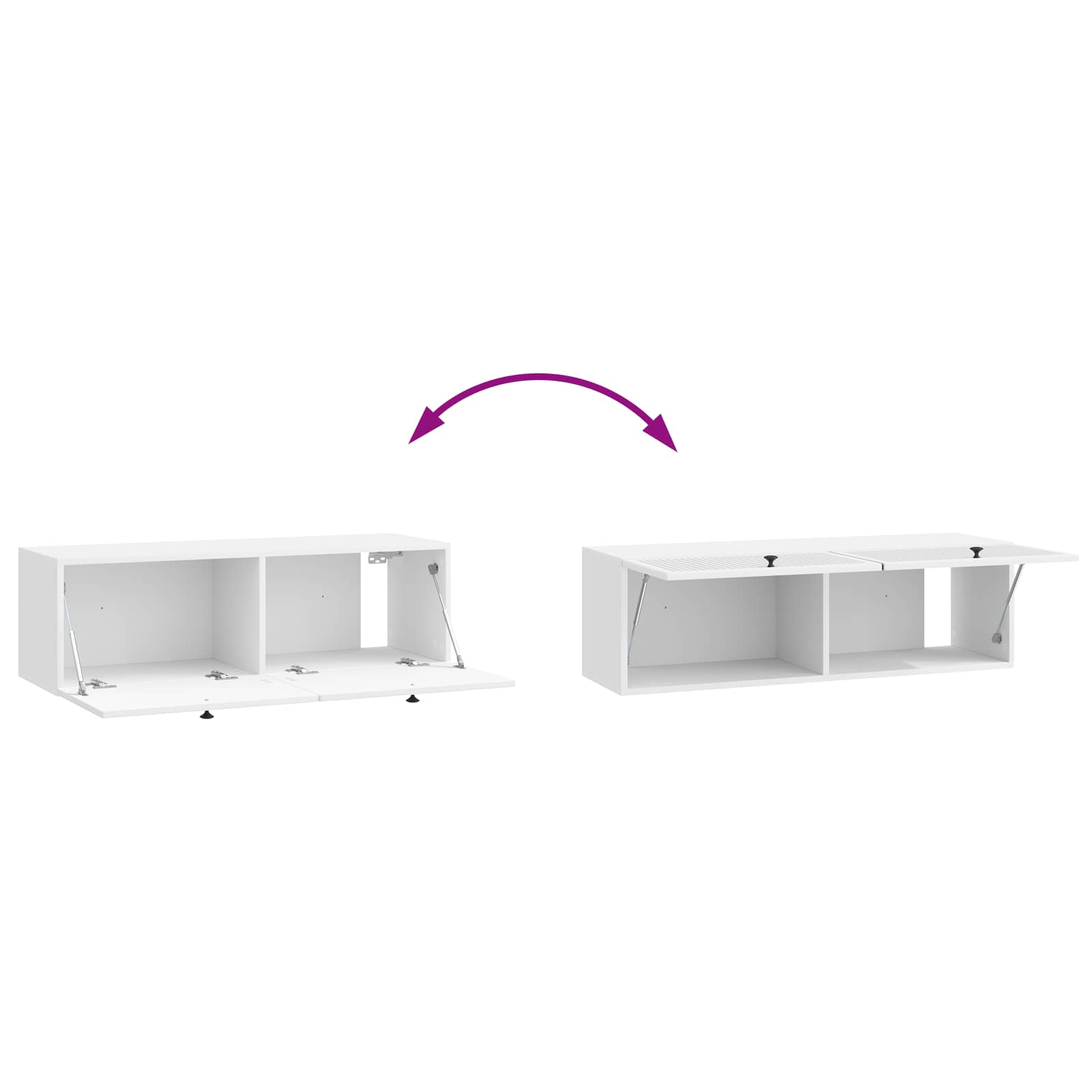 Nástěnná Tv Skříň Bílá S Vysokým Leskem 98 X 31 X 30 Cm